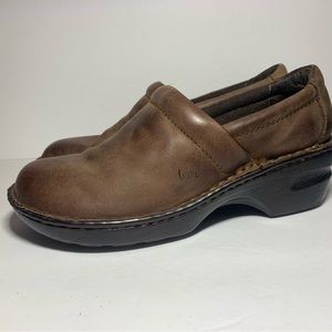 BOC Born Concept Womens Brown Leather Nursing Clogs Mules Shoes Size 8.5‎